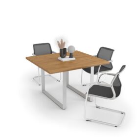 DIAMOND Meeting Table White Frame Cognac Kendal Oak - OfficeMaster Office Furniture in Dubai