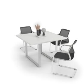 DIAMOND Meeting Table White Frame Premium White - OfficeMaster Office Furniture Dubai