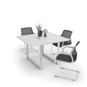 DIAMOND Meeting Table White Frame Premium White - OfficeMaster Office Furniture Dubai