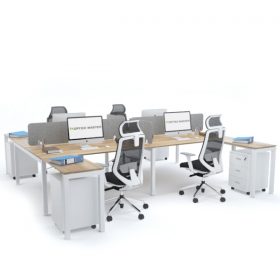 BELLA Workstation Cluster of 4 Face-to-Face H-Shape