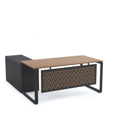 SCHON Office Desk with Side Cabinet