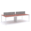 Arrow – Workstation Cluster of 4 Face-to-Face - Red Sleek professional Collaborative Office Desk OfficeMaster Dubai