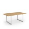 DIAMOND Meeting Table White Frame Natural Pacific Walnut- OfficeMaster Office Furniture in Dubai