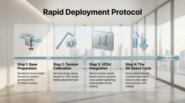 Dual Monitor Setup for Sit-Stand Desk Dubai