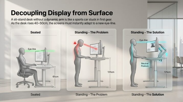 Dual Monitor Setup for Sit-Stand Desk Dubai