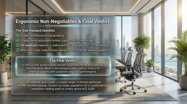 Mesh Back vs Foam Back Office Chairs Which Is Better for Dubai's Hot Climate