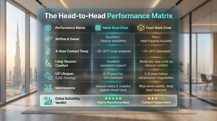 Mesh Back vs Foam Back Office Chairs Which Is Better for Dubai's Hot Climate