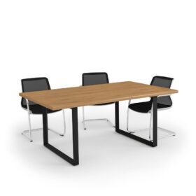 DIAMOND Meeting Table Black Frame Cognac Kendal Oak - OfficeMaster Office Furniture Dubai (2)