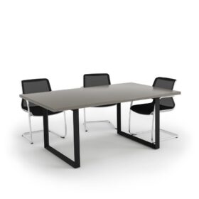 DIAMOND Meeting Table Black Frame Stone Grey - OfficeMaster Dubai (2)