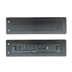 Hidden Electric Flip Up 3-Outlet Desktop Socket Box