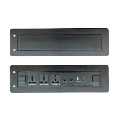 Hidden Electric Flip Up 3-Outlet Desktop Socket Box