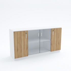 Low Height Cabinet (mid glass wooden end swing doors)