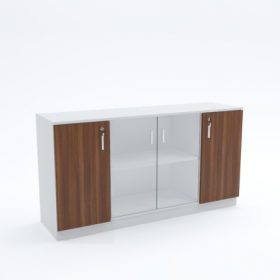 Low Height Cabinet (mid glass wooden end swing doors)