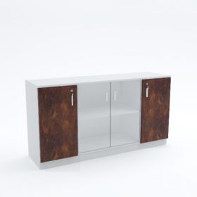 Low Height Cabinet (mid glass wooden end swing doors)