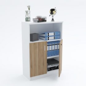 Mid Height Cabinet (swing door with top open shelf)