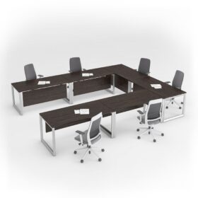 DIMAOND Convertible Conference Tables - White Frame Black-Brown Thermo Oak- OfficeMaster Office Furniture in Dubai