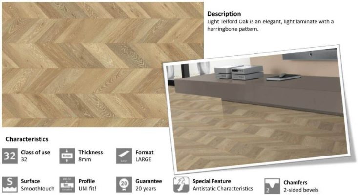 EGGER Parquet Flooring EPL009 Light Telford Oak