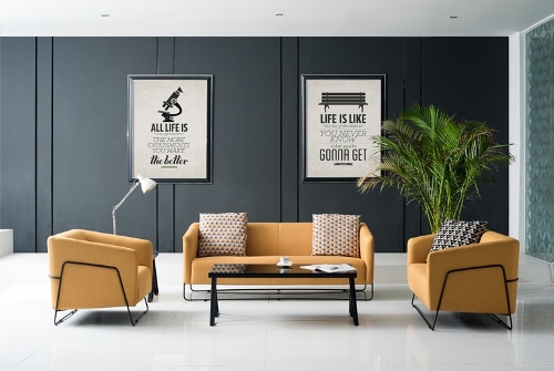 EVO FRAME 1-Seater Sofa and EVO FRAME 2-Seater Sofa - OfficeMaster Modern Lounge Sofas