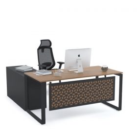 SCHON Office Desk with Side Cabinet