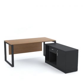 SCHON Office Desk with Side Cabinet
