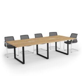 DIAMOND Boardroom Meeting Table Natural Pacific Walnut- OfficeMaster Office Furniture in Dubai