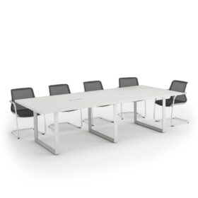 DIAMOND Boardroom Meeting table White Frame Premium White- OfficeMaster Office Furniture in Dubai