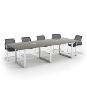 DIAMOND Boardroom Meeting table White Frame Stone Grey- OfficeMaster Office Furniture in Dubai