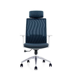 BESTOFF White Frame Blue Mesh Office Chair - OfficeMaster Dubai