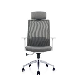 BESTOFF White Frame Grey Mesh Office Chair