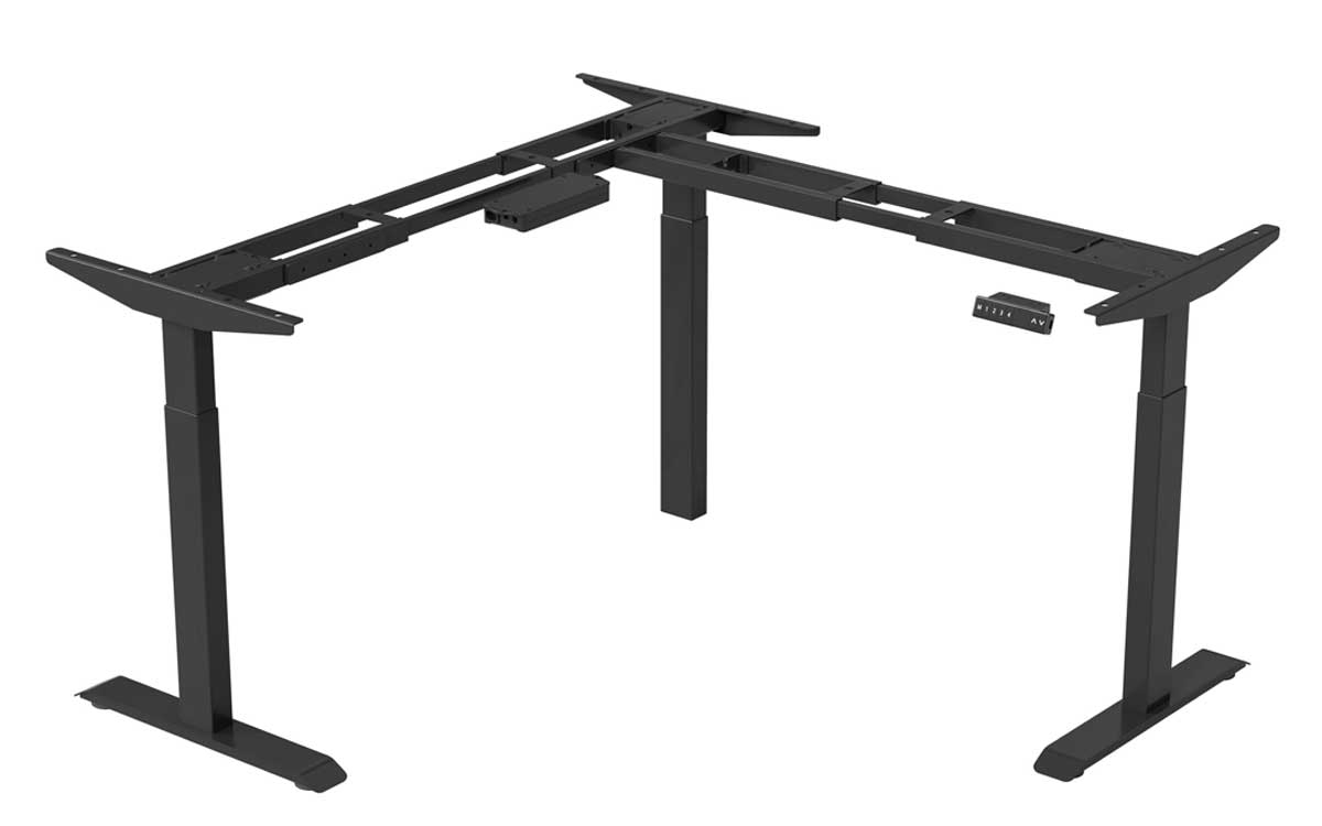 L-Shaped Adaptive Height adjustable-Desk - Tech Integrated Office furniture Dubai
