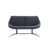 Pavlos Black Two-Seater Leather Chair