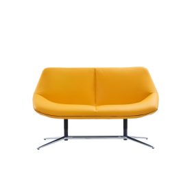 Pavlos Two Seater Leather Chair Yellow