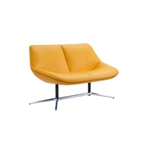 Pavlos Two Seater Leather Chair Yellow
