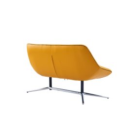 Pavlos Two Seater Leather Chair Yellow