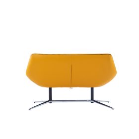 Pavlos Two Seater Leather Chair Yellow
