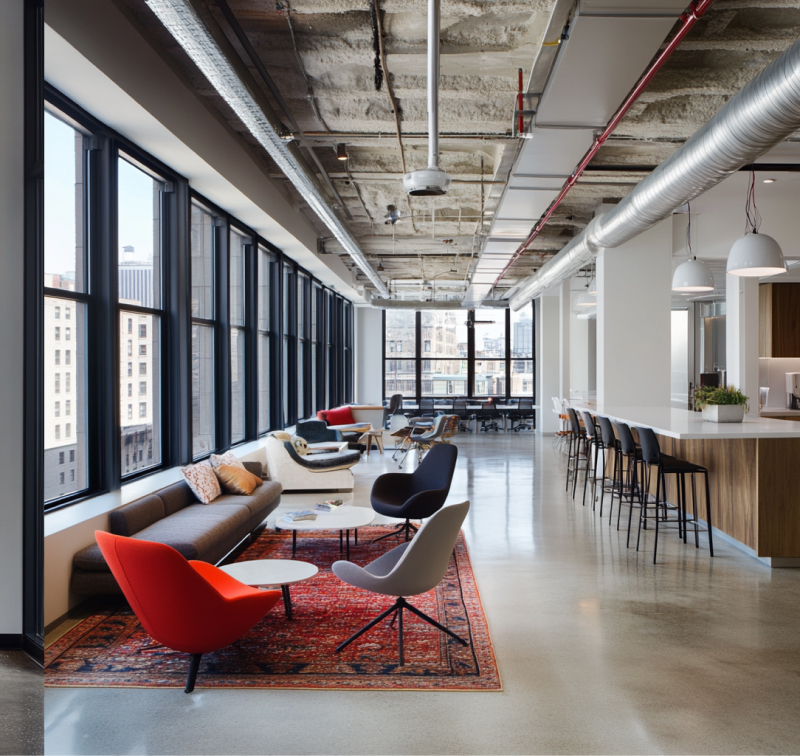 Office Lounge Space with modern furniture - OfficeMaster Dubai