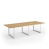 DIAMOND Boardroom Meeting table White Frame Natural Pacific Walnut- OfficeMaster Office Furniture Dubai