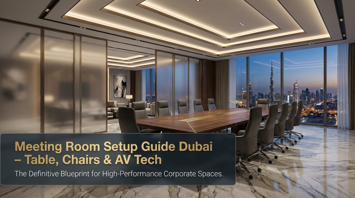Meeting Room Setup Guide Dubai — Table, Chairs & AV Tech decoration