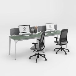 Alternative view of Arrow Series : Workstation Cluster of 2 In-Line