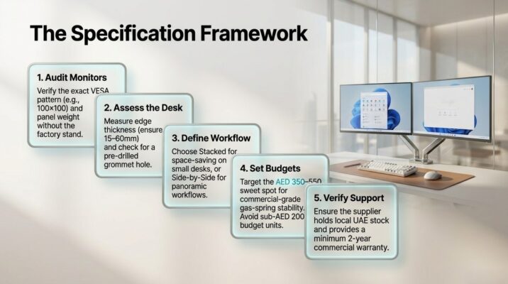Dual Monitor Setup for Sit-Stand Desk Dubai