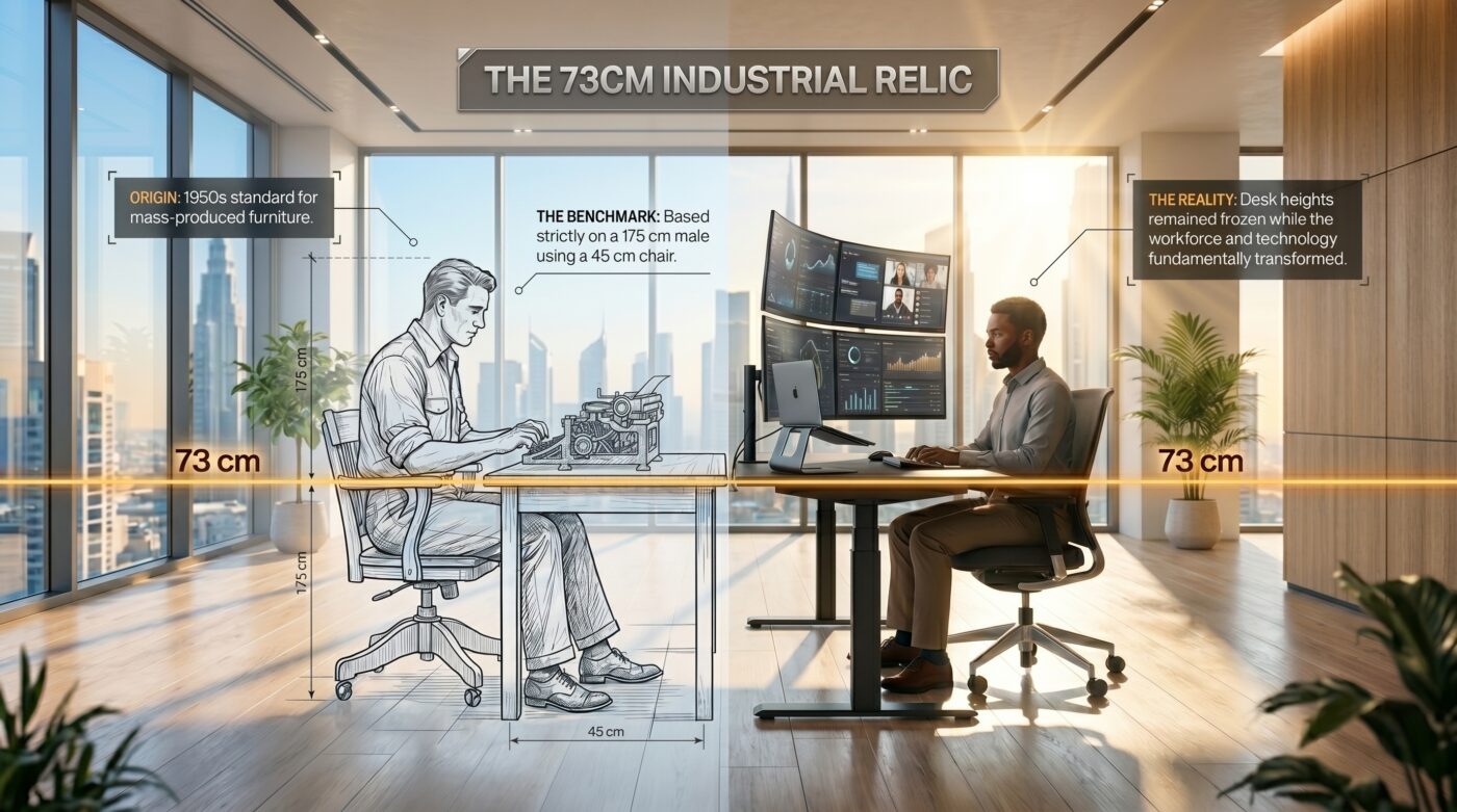 Why Standard Ergonomic Desk Height Fail Office Workers